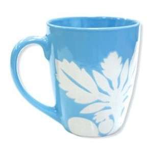    Hawaiian Ceramic Mug Mamo Blue Ulu 4 Pack