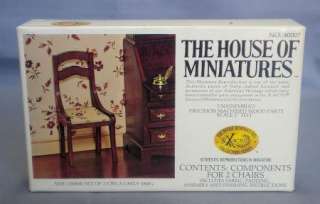 VTG X ACTO HOUSE of MINIATURES 2 SIDE CHAIRS 1800s NIP  