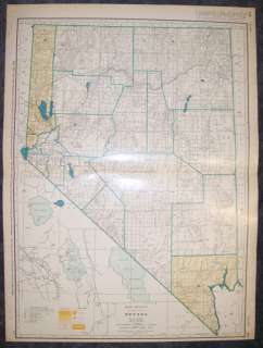 1956 Railroad map of Nevada. Genuine.  
