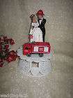 FIREMAN GROOM & FIREWOMAN BRIDE Wedding CAKE TOPPER