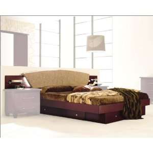    Modern Bed in Dark Cherry Made in Italy 33B82