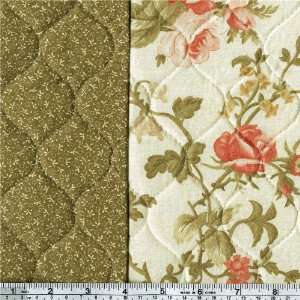   Double sided Quilted Cream Fabric By The Yard Arts, Crafts & Sewing