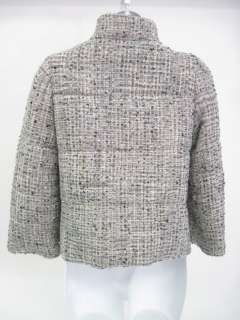 AKA Gray Metallic Tweed Mandarin Blazer Jacket Size XS  