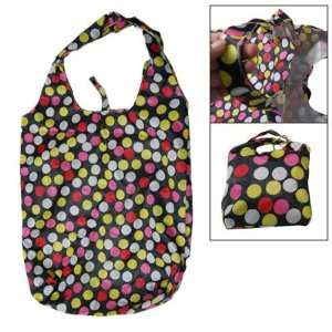 Colorful Dot Print Waterproof Plastic Nylon Folding Shopping Handbag 