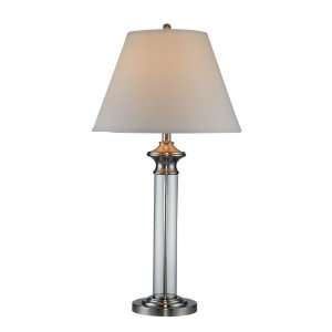 Lite Source LS 21101PS/WHT Zelda Table Lamp, Polished Steel And Clear 