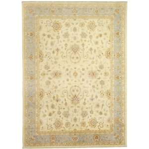   140 Ivory Hand Knotted Wool Ziegler Rug 