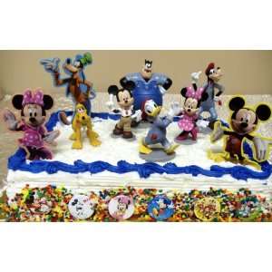  Mouse Clubhouse Cake Topper Set Featuring Mickey Mouse, Minnie Mouse 