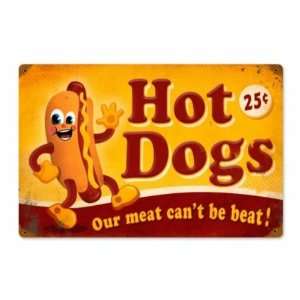  Hot Dog Food Beat Our Meat Vintage Metal Sign