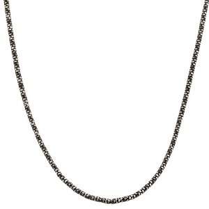   Black plated Sterling Silver 1.5 mm Popcorn Chain (16 Inch) Jewelry