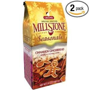 Millstone Cinnamon Gingerbread Ground Coffee, 12 Ounce Packages (Pack 
