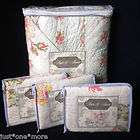 COUNTRY COTTAGE CHIC ROSE FLORAL 4pc KING QUILT SET NEW SHABBY PINK 