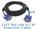 25 FT NSI VGA SVGA Monitor Male to Male Extension Cable  