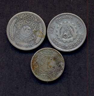SYRIA SILVER COINS,10+25PIASTRES,1929/58/47  