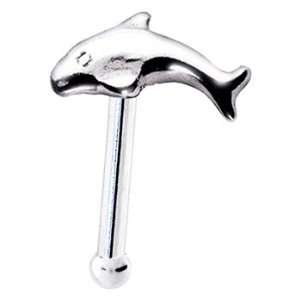  Sterling Silver Swimming Dolphin Nose Bone Jewelry