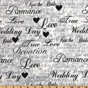  44 Wide Michael Miller Wedding I Do Too Grey Fabric By 