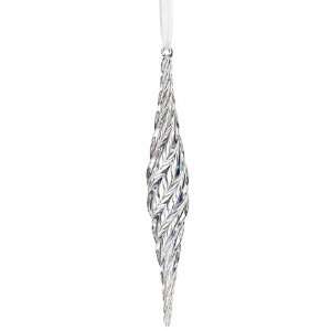 10 Glass Icicle Ornament Iridescent (Pack of 6)