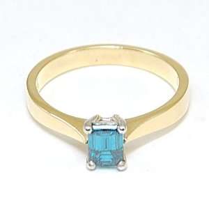  Colour Enhanced Blue Diamond18ct Gold 0.55ct Size L Size 5 