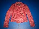Muubaa Mallow Leather Vintage Biker Jacket Vintage Red Size US 4 UK 8 