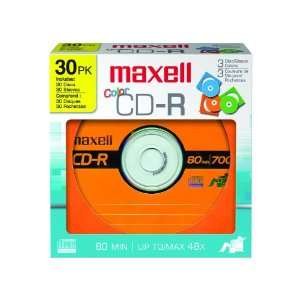  Maxell 648451 700MC CD R Color Discs (30 Pack 