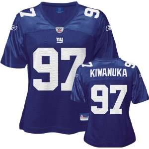 Mathias Kiwanuka Blue Reebok Replica New York Giants Womens Jersey 