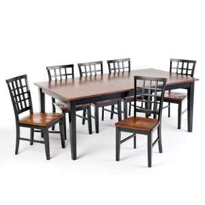  Arlington 7 Piece Dining Table Set in Black and Java