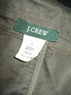 Womens J. CREW Brown Linen Cotton Jacket Blazer Sz L  