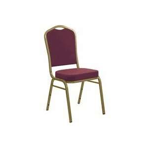  Burgundy Fabric Crown Back Stacking Banquet Chair with 