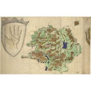  Civil War Map Map of Ulster County, Ireland.