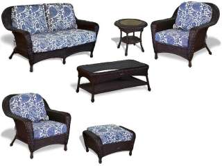 Lexington Tortoise Wicker 6 Piece Loveseat Set