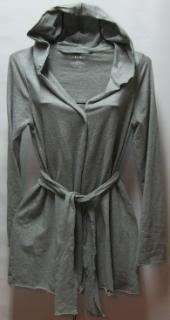Xhilaration Gray Cotton Knit Hoodie Sweater Coat Sz XS  