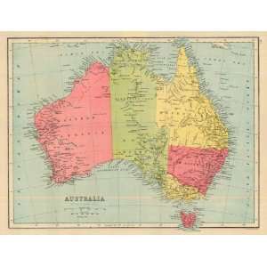  Bartholomew 1877 Antique Map of Australia