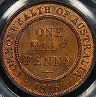 Australia 1916I Halfpenny 1/2d PCGS MS63RB Uncirculated