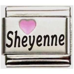  Sheyenne Pink Heart Laser Name Italian Charm Link Jewelry