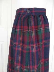 Miss Pendleton Size 8 Plaid PURE WOOL Long Skirt  