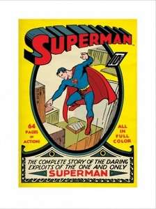 DC COMICS ~ SUPERMAN 1 MAY 1939 POSTER 2414 Joe Shuster  