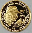 1992 Liberian 20 Dollar Gold Proof Coin, Nigel Mansell, Formula 1 