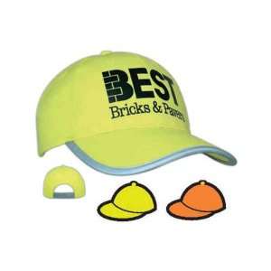 Luminescent safety cap with reflective trim.