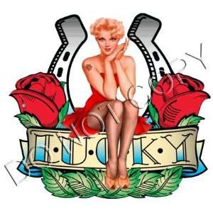  Lucky 13 Vintage Style Pinup Decal S269 Musical 