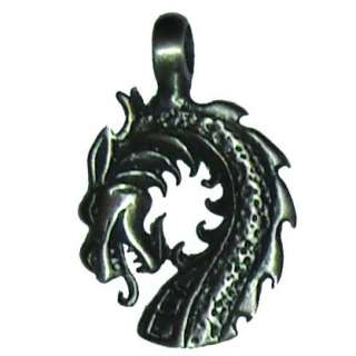 Mens / Womens Pewter Fire Dragon Leather Necklace  