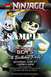 LEGO NINJAGO BIRTHDAY INVITATIONS INVITES PARTY FAVORS SKELETON CHOPOV 
