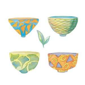    Kimono Tea Cups V by Lois Bender 10x10