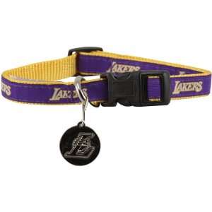  Los Angeles Lakers Ribbon Pet Collar w/ I.D. Tag   Purple 