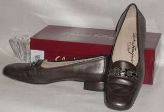 Salvatore Ferragamo Espresso Nappa Leather Shoes 9 1/2  