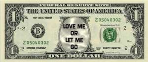 LOVE ME OR LET ME GO Novelty U.S Dollar Bill Bookmark Fun Gift  