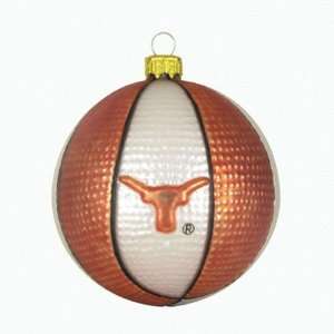  Texas Longhorns 3.5 Glass Basketball Ornament Sports 