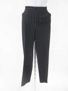 RALPH LAUREN Blk Lbl Black Wool Pin Striped Pants Sz 2  