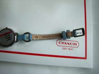 Ladies COACH Miranda Blue Leather Watch $358 #14500929  