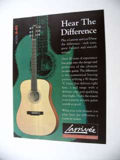 Larrivee Guitars Model D 03 Guitar 1997 print Ad  