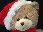BIG NEW FUZZY SANTA CLAUS CHRISTMAS TEDDY BEAR RED SCARF PLUSH STUFFED 