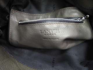 Lanvin Army Green Leather Silver Studded Large Kentucky Tote Bag 
